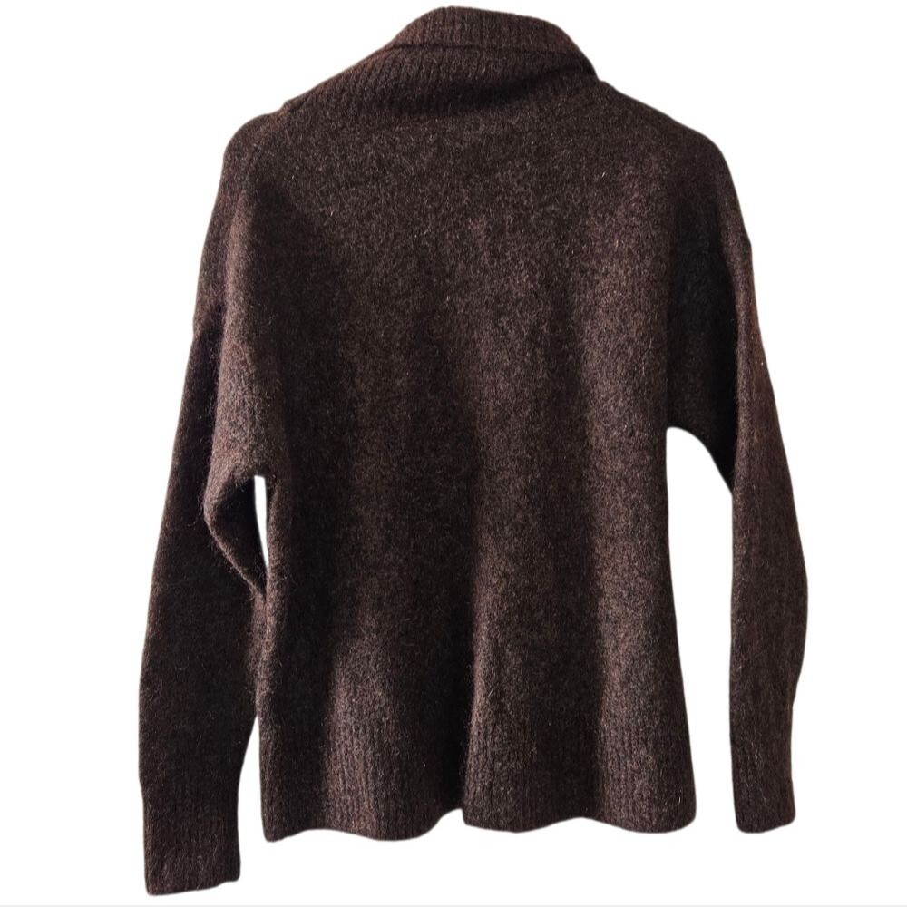 H&M Brown Mohair Wool Blend Cowl Neck Sweater Womens Size Medium - Picture 2 of 4